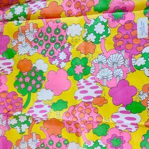 Vintage Peter Max Style ‘60s Fabric 5 1/2" Yards Mod Retro Groovy NOS